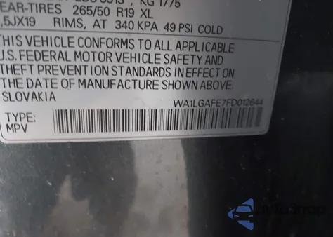 2015 Audi Q7 3.0T Premium из США, поврежденный, VIN WA1LGAFE7FD012644